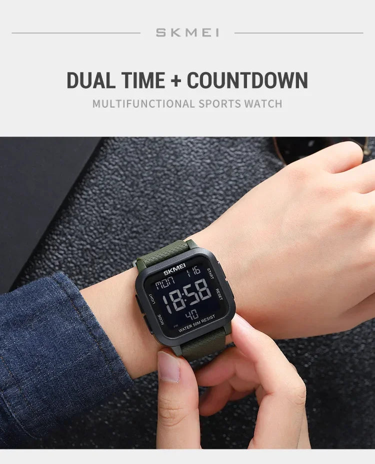 SKMEI 1894 Military Digital Watch for Men Waterproof Mens Electronic Shockproof Sports Wristwatches Countdown 1841 Montre Homme