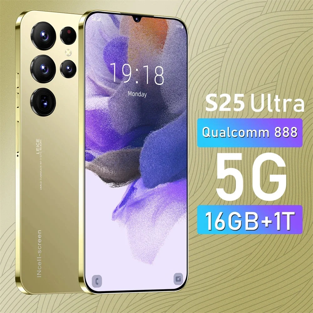 HOT 2025 New S25 Ultra Original Intelligent 4G 5G Dual Card Dual Standby 108MP 8000mAh Battery Android 14 System Global Version