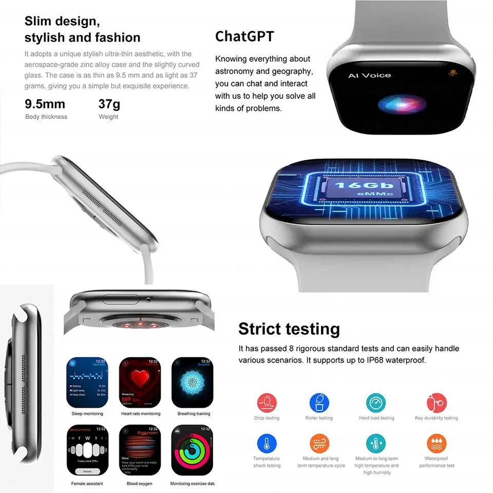 NEW Smart Watch Series 10 Men Blood Pressure BT Call NFC Sleep monitoring Wireless Charge Women Sport Smartwatch For IOS Android