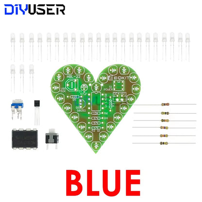 DIY Kit Heart Shape Breathing Lamp Kit DC 4V-6V Breathing LED Suite Red White Blue Green DIY Electronic Production for Learning
