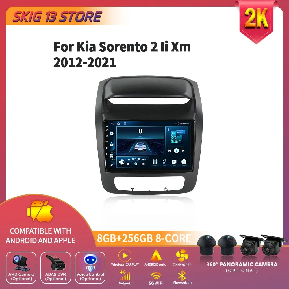Android 14 For Kia Sorento 2 Ii Xm 2012-2021 Screen Multimedia Autoradio Navigation Wireless Bluetooth Carplay Stereo Car Radio