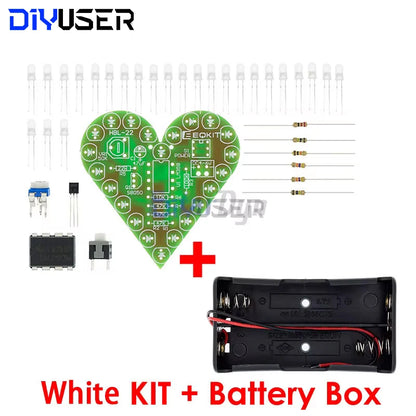 DIY Kit Heart Shape Breathing Lamp Kit DC 4V-6V Breathing LED Suite Red White Blue Green DIY Electronic Production for Learning