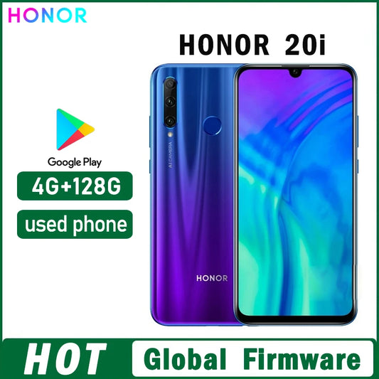 HONOR 20i Smartphone Global Firmware Haisi Qilin 710  Android 9.0 3400 mAh Full Screen 6.21 inch front camera 32MP used phone