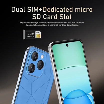 Global Vision I16 Pro Smartphone 5G Android 5300mAH 12GB RAM 512G ROM 6.56Inch 1080x2640HD 24+48MP MTK10 4G Network Mobile Phone