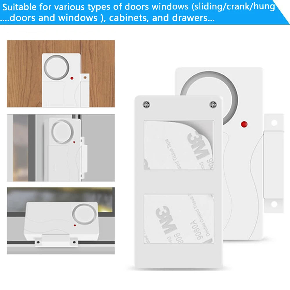 New Door Window Burglar Alarm Sensor Wireless Remote Control Anti-Theft Alarm System Kit Home Security Door Open Detectors
