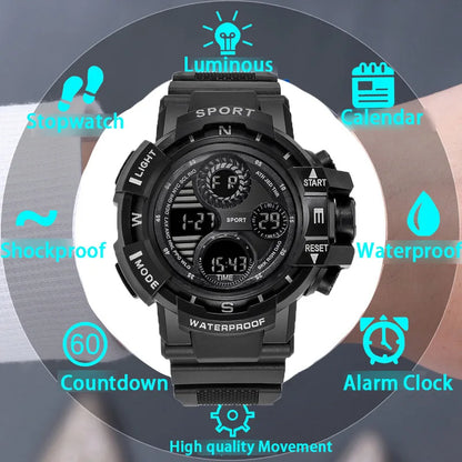Digital Men Watch Military Sports Wristwatch Multifunction Waterproof Sport Watches Kids Student Electronic Watch for men Gifts