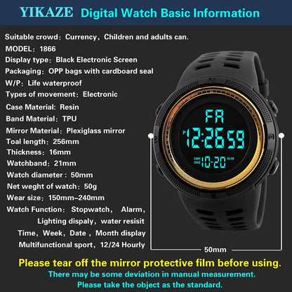 Digital Men Watch Military Sports Wristwatch Multifunction Waterproof Sport Watches Kids Student Electronic Watch for men Gifts