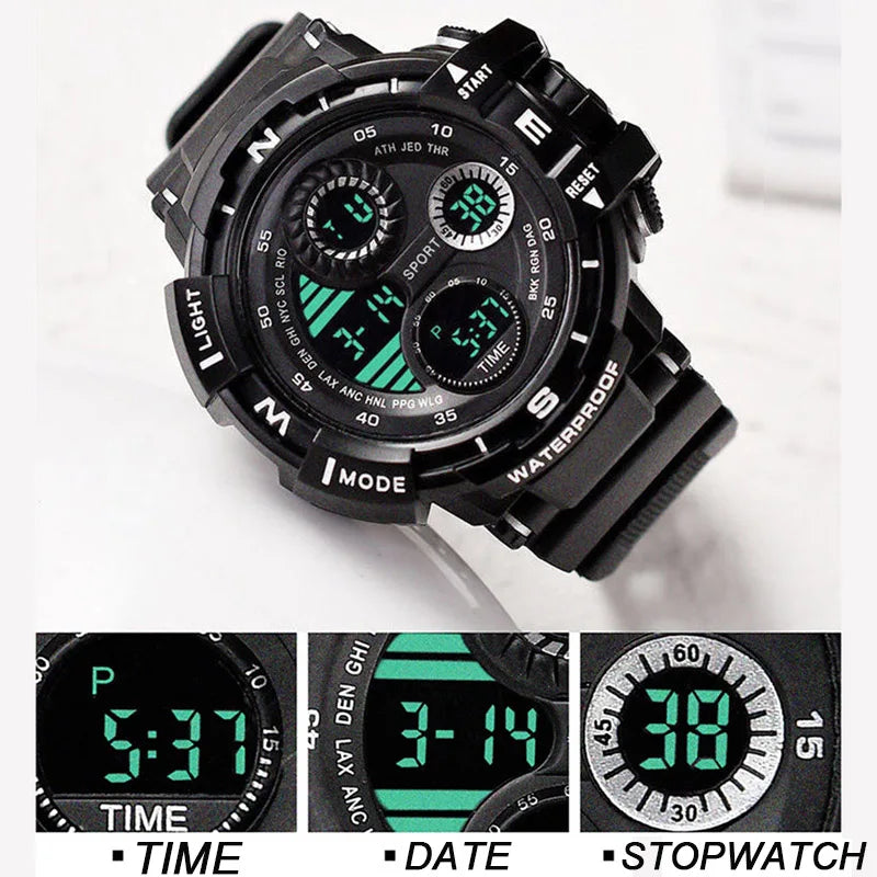 Digital Men Watch Military Sports Wristwatch Multifunction Waterproof Sport Watches Kids Student Electronic Watch for men Gifts