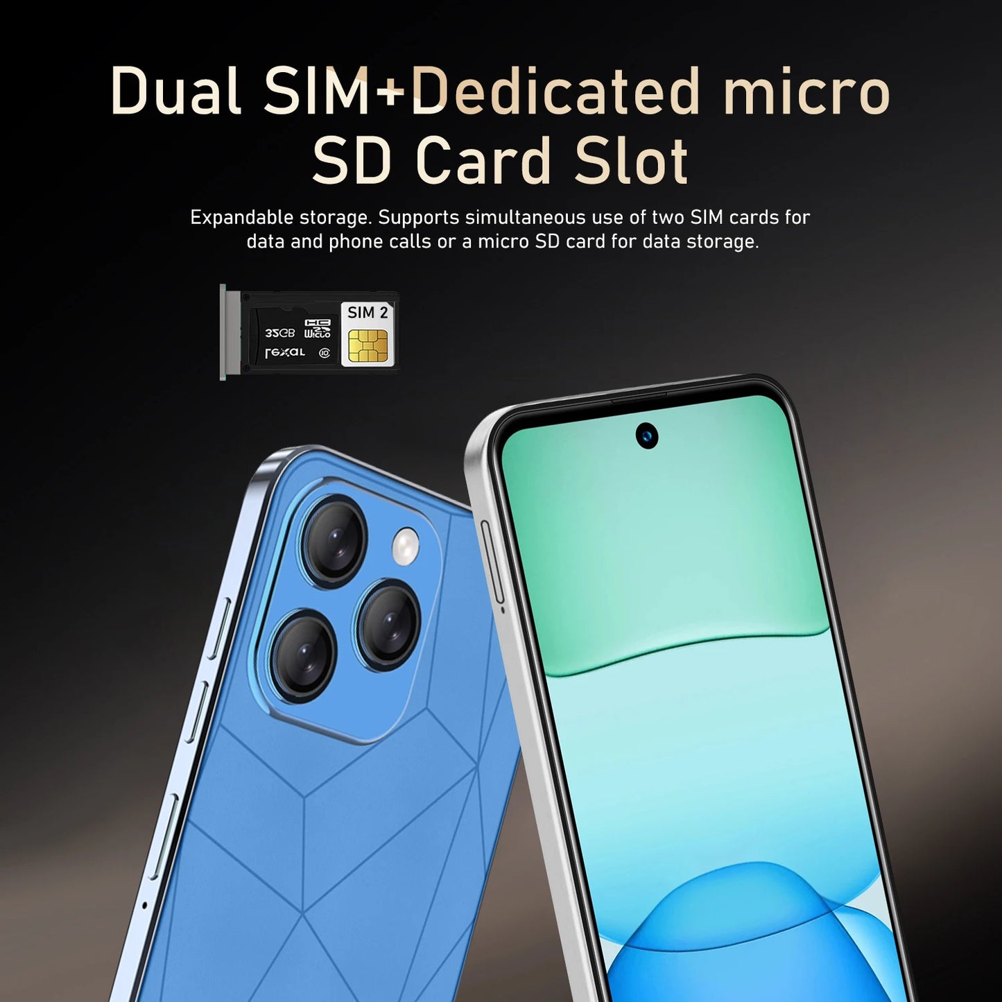 Global Vision I16 Pro Smartphone 5G Android 5300mAH 12GB RAM 512G ROM 6.56Inch 1080x2640HD 24+48MP MTK10 4G Network Mobile Phone