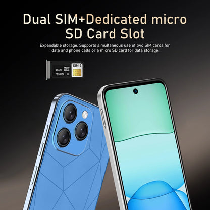 Global Vision I16 Pro Smartphone 5G Android 5300mAH 12GB RAM 512G ROM 6.56Inch 1080x2640HD 24+48MP MTK10 4G Network Mobile Phone