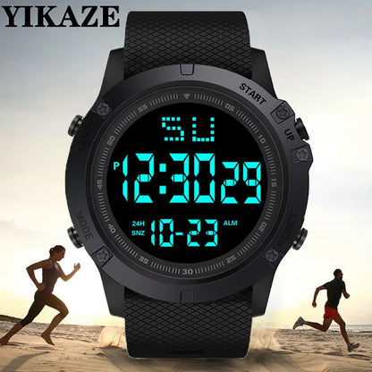 Men Sport Watch Multifunction Military Sports Watch Waterproof Luminous LED Digital Kids Watch Big Dial Student Electronic Watch