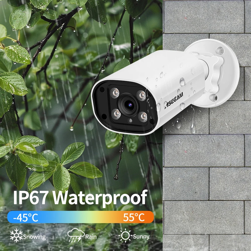 ASECAM 8MP POE IP Camera 4K 15fps Outdoor Hunman Detection CCTV 4MP Audio Onvif Dual Light Video Surveillance Security