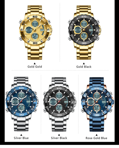 POEDAGAR Sport Wristwatch for Man LED Alarm Dual Time Display Digital Quartz Men Watch Electronic Waterproof Men's Watches Reloj