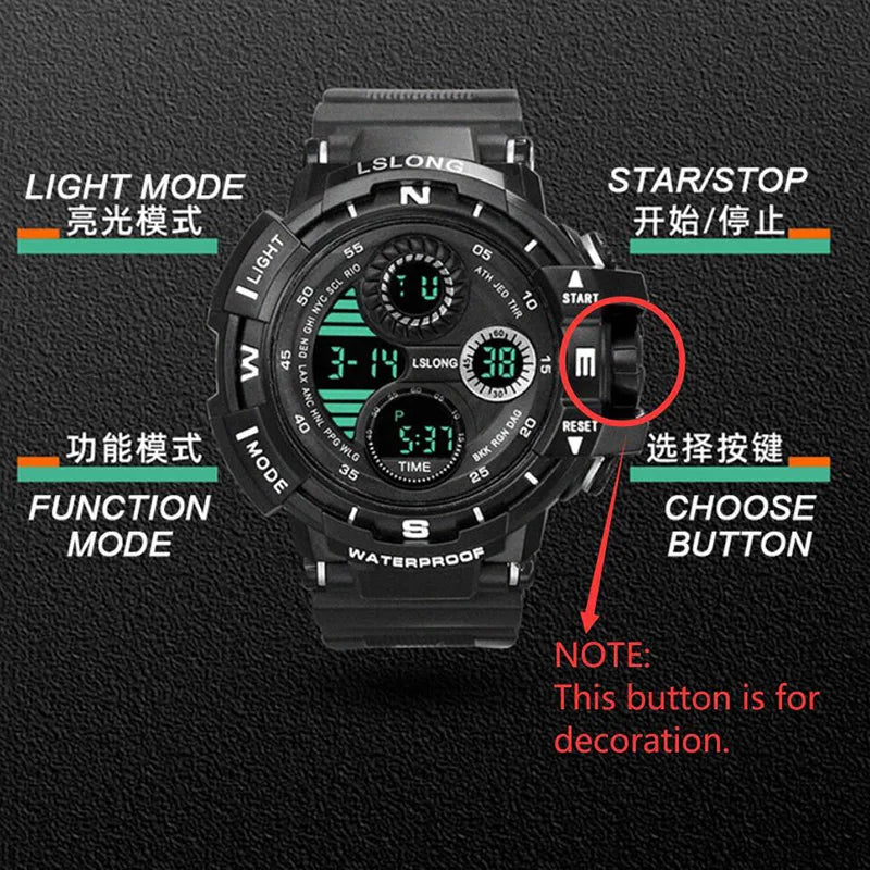 Digital Men Watch Military Sports Wristwatch Multifunction Waterproof Sport Watches Kids Student Electronic Watch for men Gifts