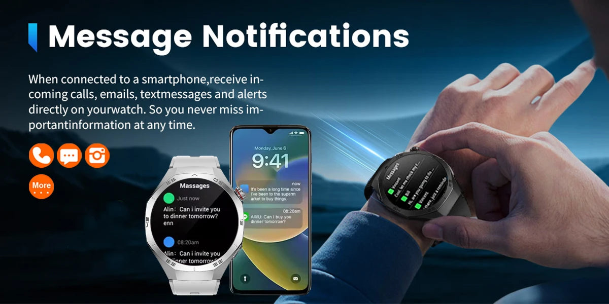2025New GUHUAVMI GT5 Pro Smart Watch Men HD AMOLED Screen GPS Motion trajectory HeartRate Bluetooth Call 1.52" SmartWatch IP68