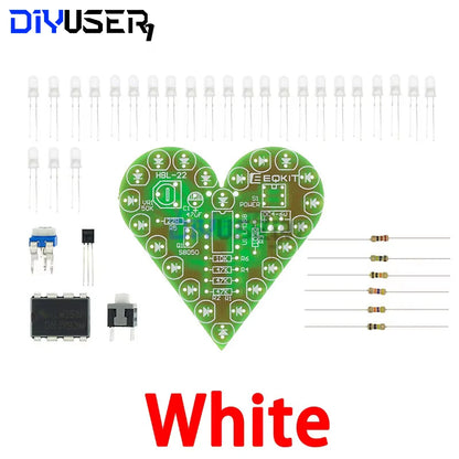 DIY Kit Heart Shape Breathing Lamp Kit DC 4V-6V Breathing LED Suite Red White Blue Green DIY Electronic Production for Learning