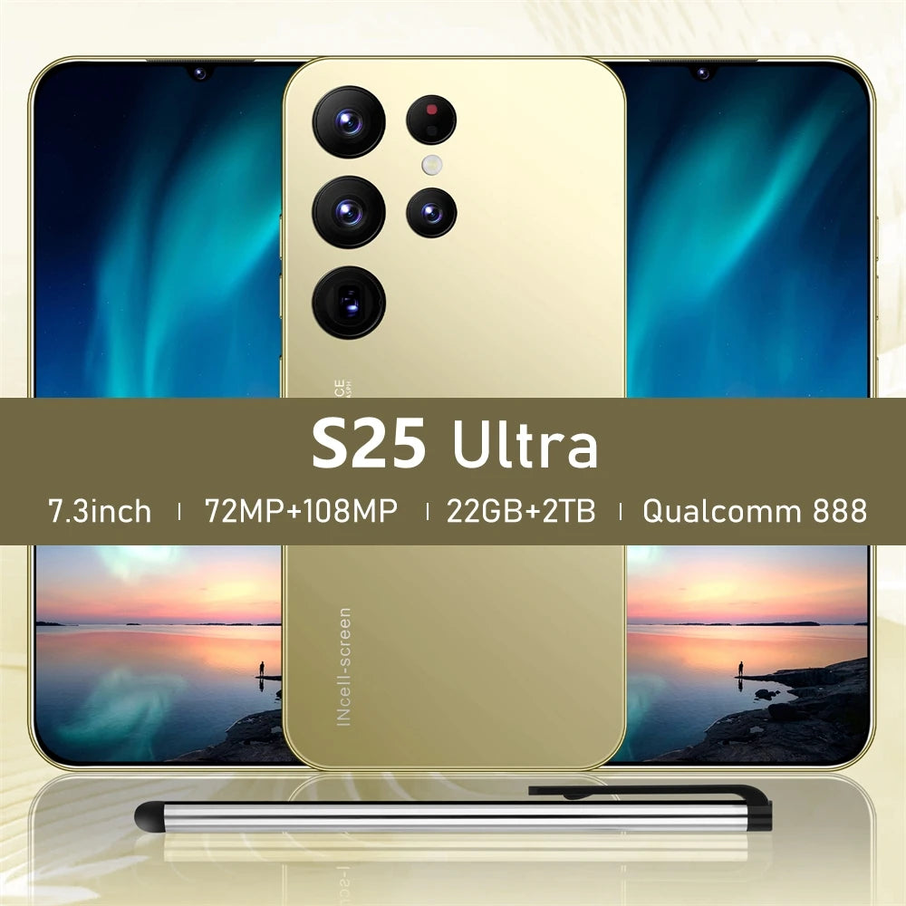 HOT 2025 New S25 Ultra Original Intelligent 4G 5G Dual Card Dual Standby 108MP 8000mAh Battery Android 14 System Global Version