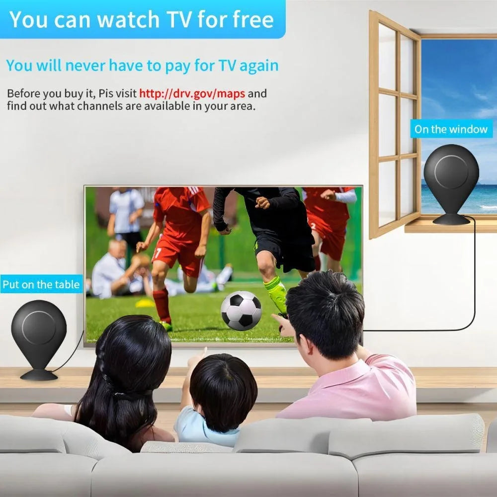 TV Antenna for Local Channels,360+ Long Distance Indoor Outdoor Amplified HDTV,Support 4K 1080p All Television  Smart TV Antenna