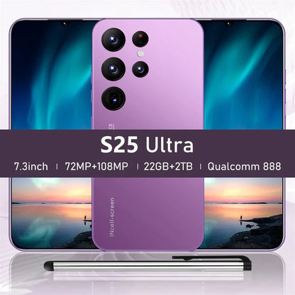 HOT 2025 New S25 Ultra Original Intelligent 4G 5G Dual Card Dual Standby 108MP 8000mAh Battery Android 14 System Global Version