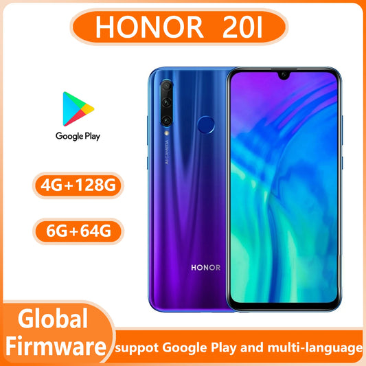 HONOR 20i Smartphone Global Firmware CPU Haisi Qilin 710  Android 9.0 3400 mAh 6.21 inch front camera 32MP used phone