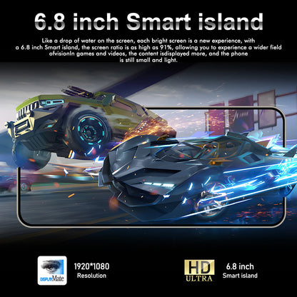 Global Vision 5G Smartphone Android Note 16 Pro 6000mAH 12GB RAM 256G ROM 6.8Inch 1920x1080HD 24+48MP MTK10 Core 4G Mobile Phone