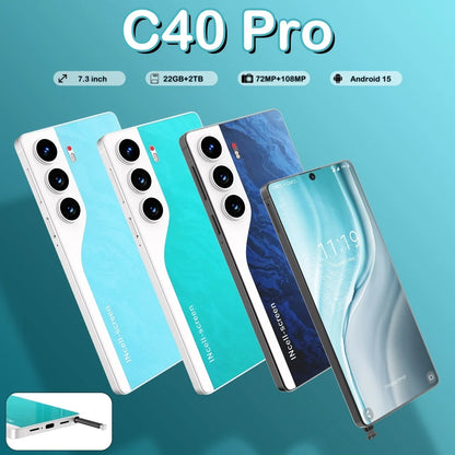 HOT 2025 New C40 Pro Original Intelligent 5G Dual Card Dual Standby 108MP 8000mAh Battery Android 14 System Global Version