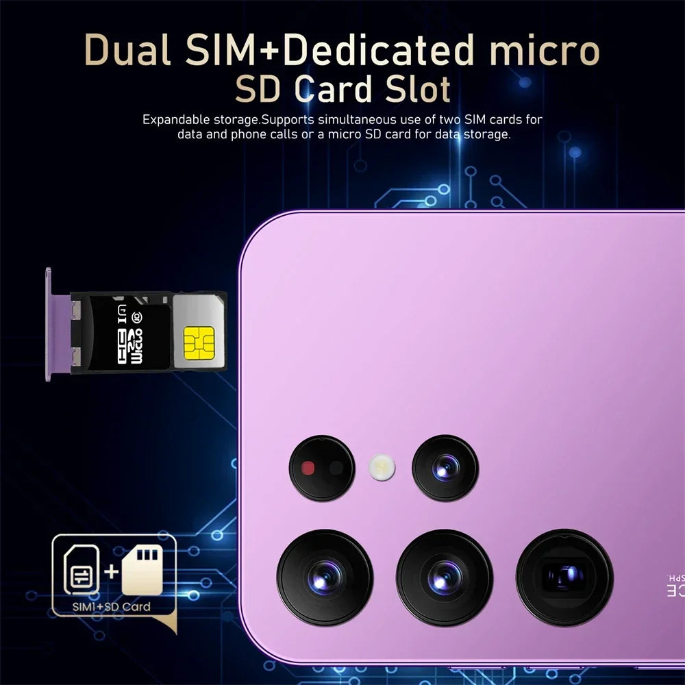 HOT 2025 New S25 Ultra Original Intelligent 4G 5G Dual Card Dual Standby 108MP 8000mAh Battery Android 14 System Global Version