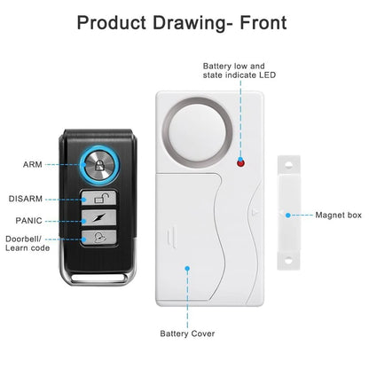 New Door Window Burglar Alarm Sensor Wireless Remote Control Anti-Theft Alarm System Kit Home Security Door Open Detectors