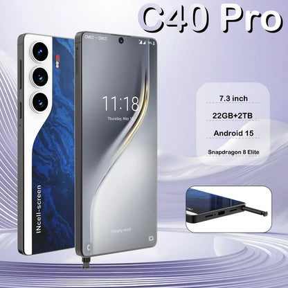 HOT 2025 New C40 Pro Original Intelligent 5G Dual Card Dual Standby 108MP 8000mAh Battery Android 14 System Global Version