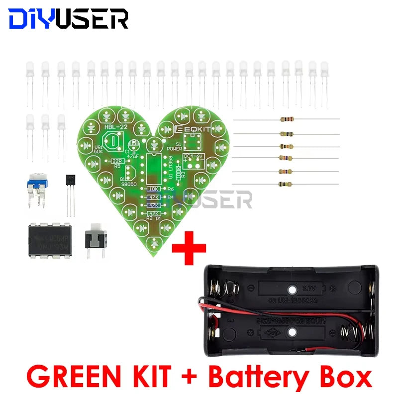 DIY Kit Heart Shape Breathing Lamp Kit DC 4V-6V Breathing LED Suite Red White Blue Green DIY Electronic Production for Learning