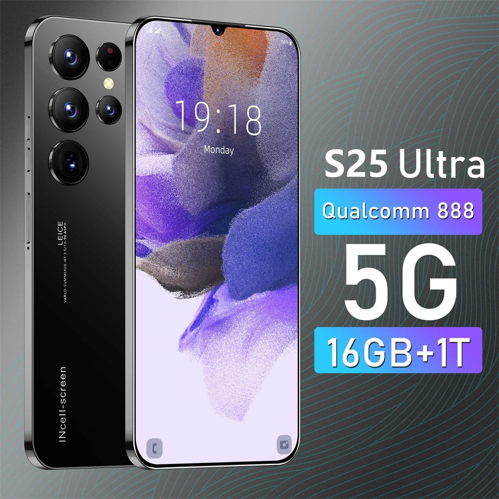 HOT 2025 New S25 Ultra Original Intelligent 4G 5G Dual Card Dual Standby 108MP 8000mAh Battery Android 14 System Global Version